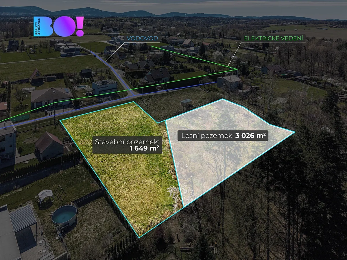 Prodej stavebního pozemku 1649 m²